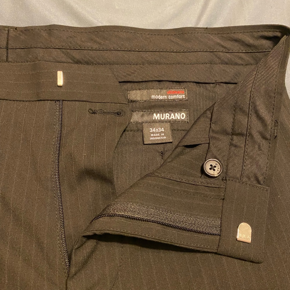 Murano Black Pinstripe Trousers